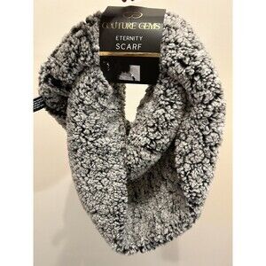 Couture Gems Gray Marbled Faux Sherpa Infinity Scarf